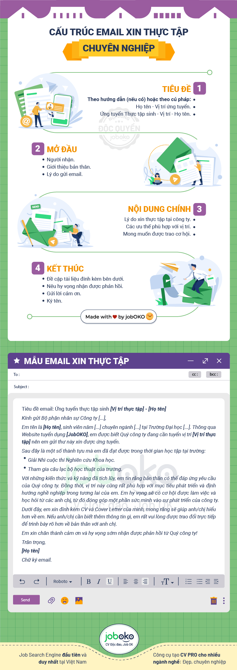 thư ứng tuyển thực tập sinh, mẫu email xin thực tập