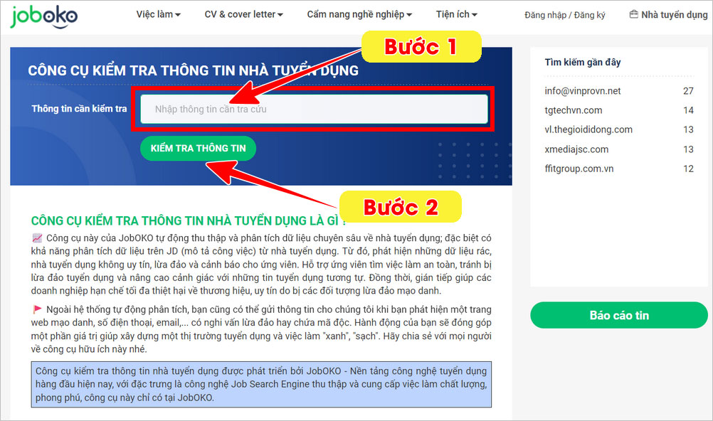 huong dan su dung cong cu kiem tra thong tin nha tuyen dung