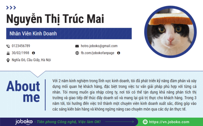 gioi thieu ban than trong CV xin viec