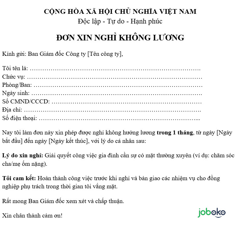 mau don xin nghi viec khong luong