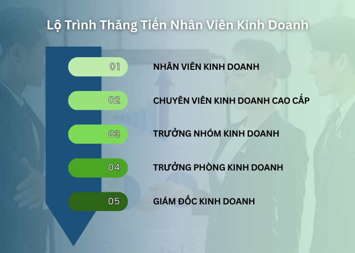 Lộ trình thăng tiến nhân viên kinh doanh: 5 vị trí, 2 hướng đi