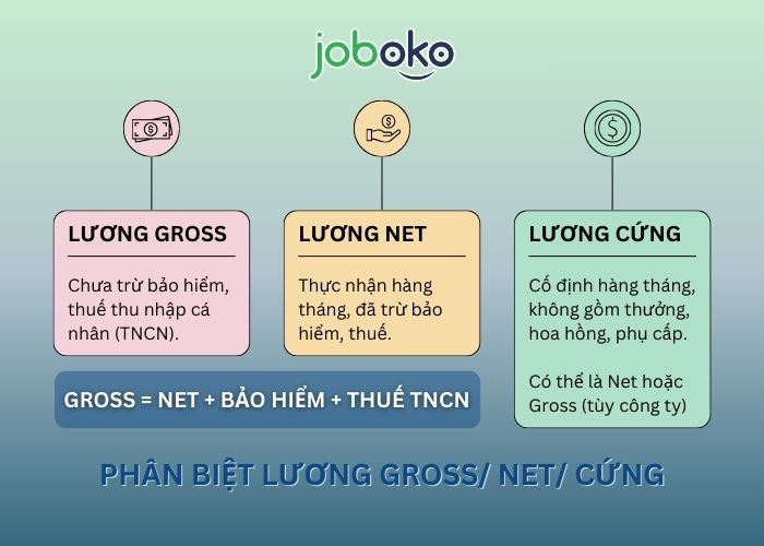 Lương gross, lương net và lương cứng 