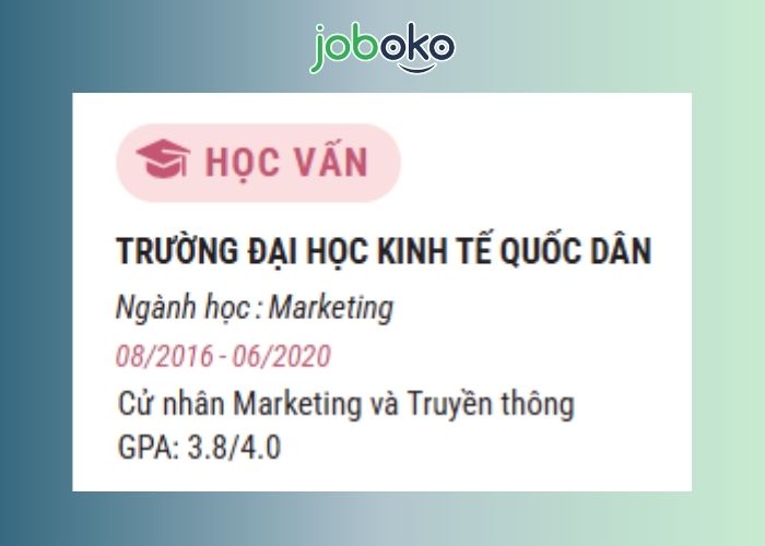 Trình độ học vấn trong CV