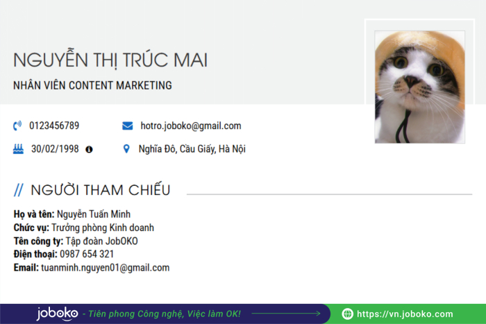 reference trong cv xin viec