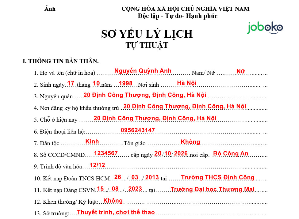 so yeu li lich la gi