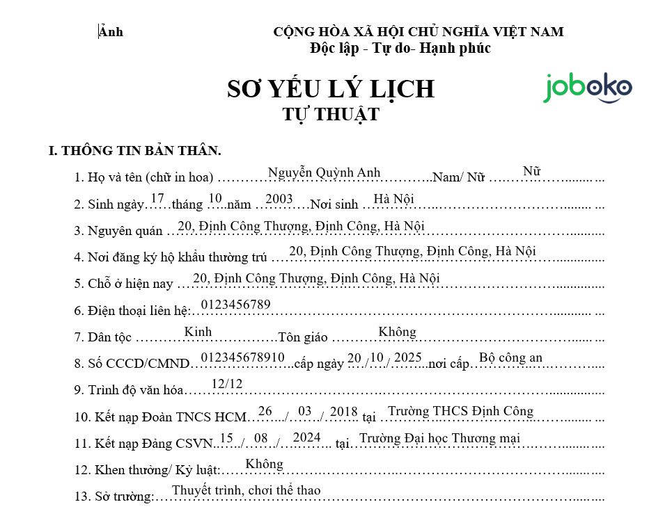 so yeu li lich la gi