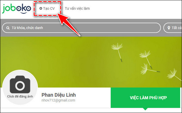 cach tao cv ung vien joboko