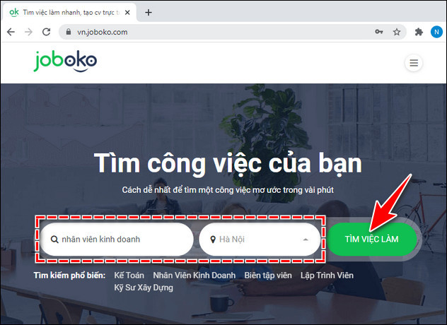 cach ung tuyen viec lam joboko