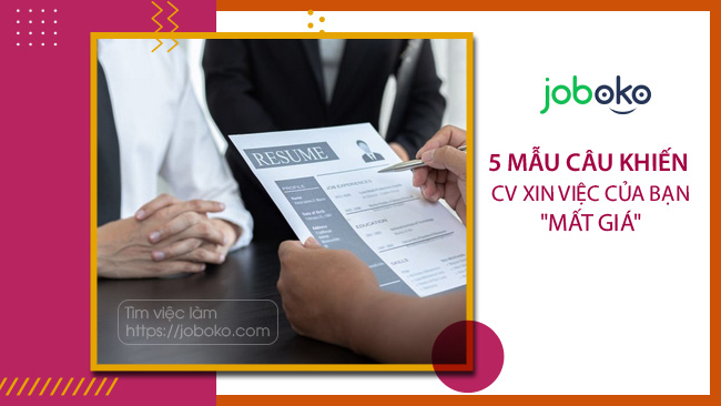 5 mau cau khien cv xin viec mat diem khong duoc danh gia cao